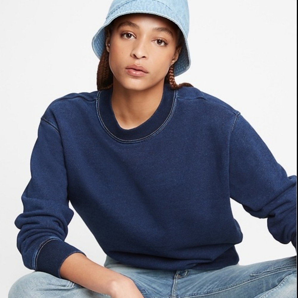 Gap Washed Indigo Vintage Crewneck Sweatshirt SIZE S P